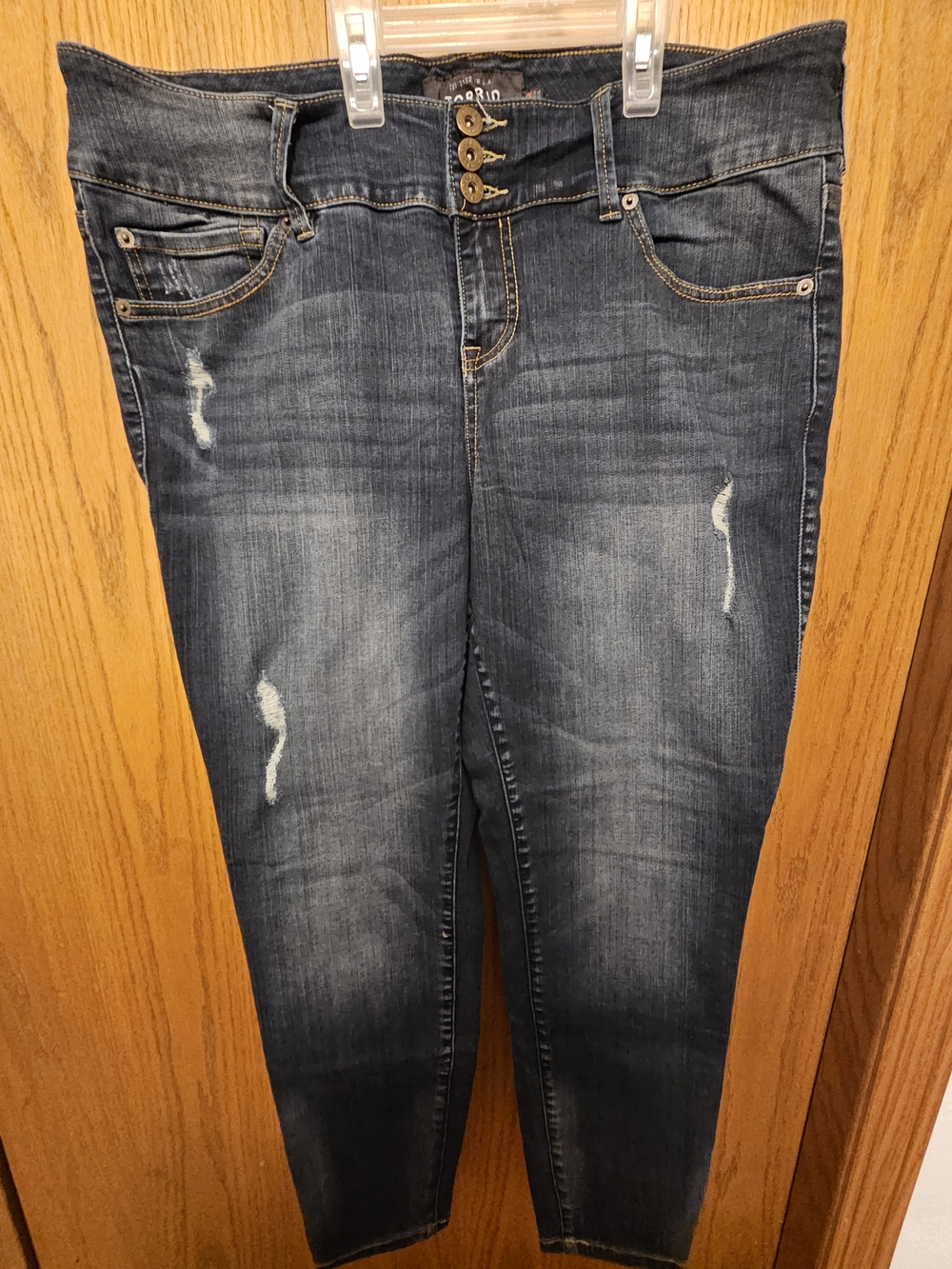 torrid Dark Blue Distressed Jeggings